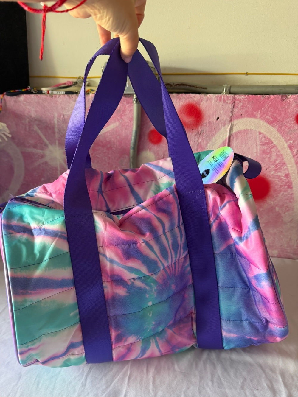 Purple Tie-Dye Quilted Weekender Bag - Women
